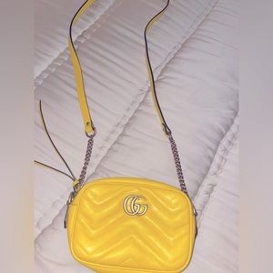 Gucci GG Marmont Matelasse mini camera bag yellow